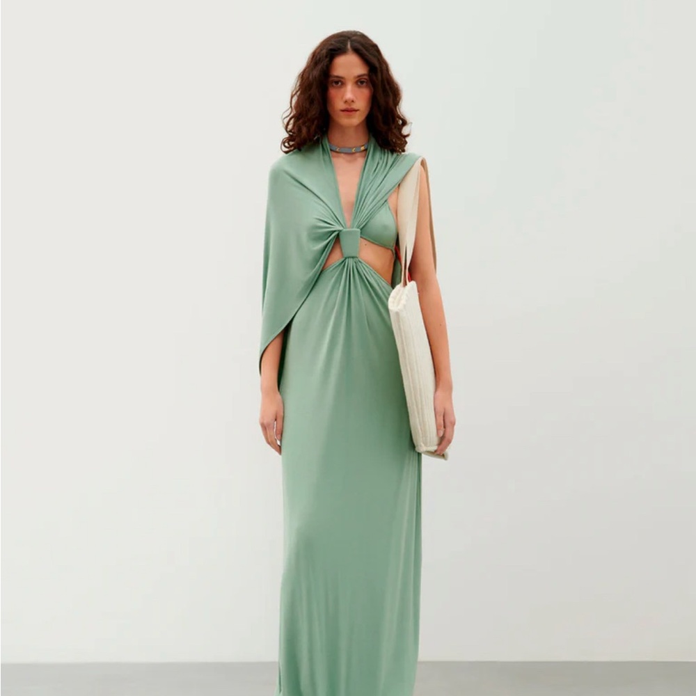 Chic Asymmetrical Green Dress | Moda Operandi LONG SAILOR BAMBOO DRESS